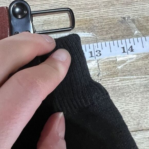 Fineapple‎ Knit Black Barrell Hi Rise Pants Small Stretch Witchy Goth crop - Picture 9 of 10